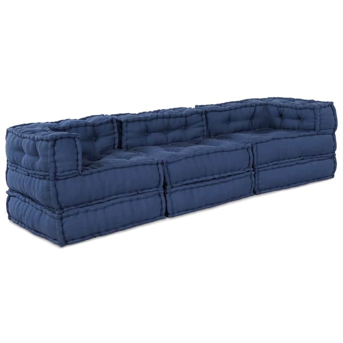 vidaXL - Modulebankeenheid - Stof - Indigo - 210 - x - 70 - x - 56 - cm
