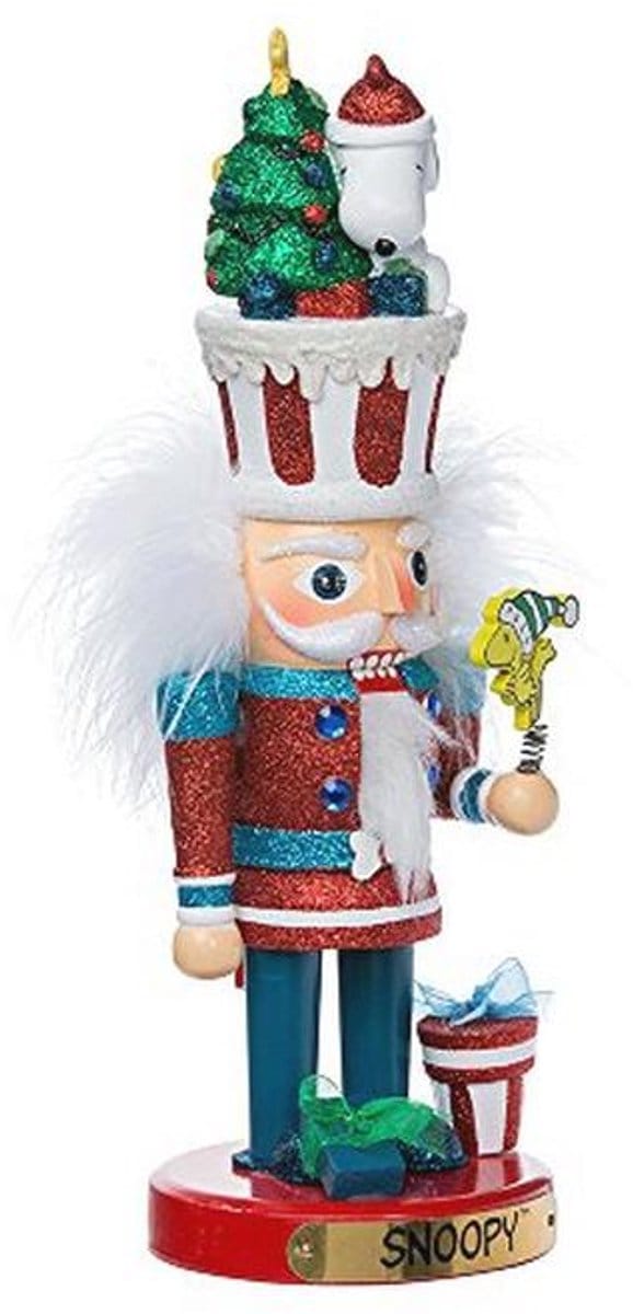 Snoopy Notenkraker met Kerstboom en Cadeaus - 30,5 cm