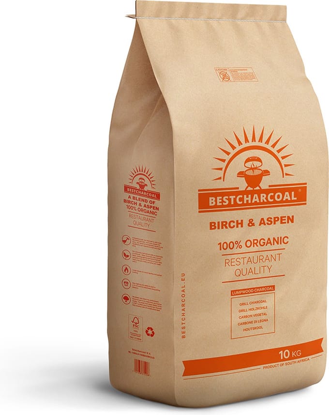 Bestcharcoal - Houtskool Birch/Aspen - 10 kg
