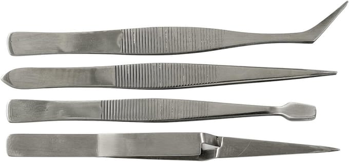 Pincet Set van 4 Stuks voor Knutselen, Sieraden en Modelbouw