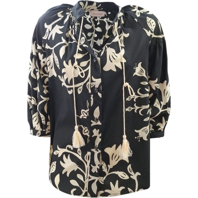 White Wise - Blusa Fantasia Bianco/nero WW29954