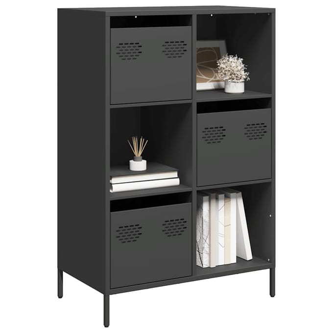vidaXL - Hoge - kast - 68x39x103,5 - cm - staal - zwart