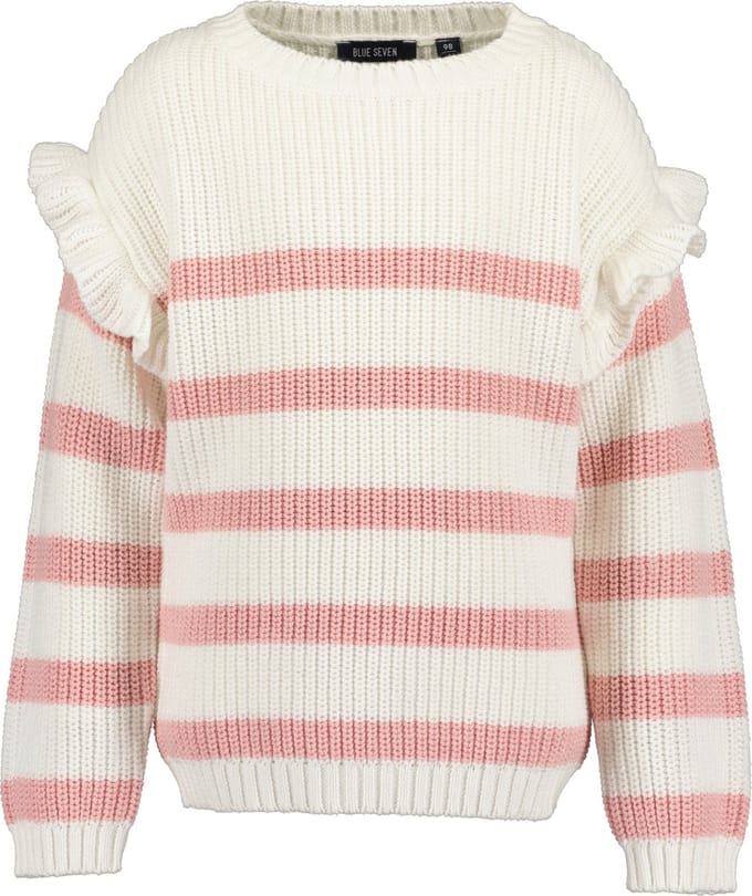 Blue Seven - Meisjes Trui - Pink/Offwhite - Maat 122
