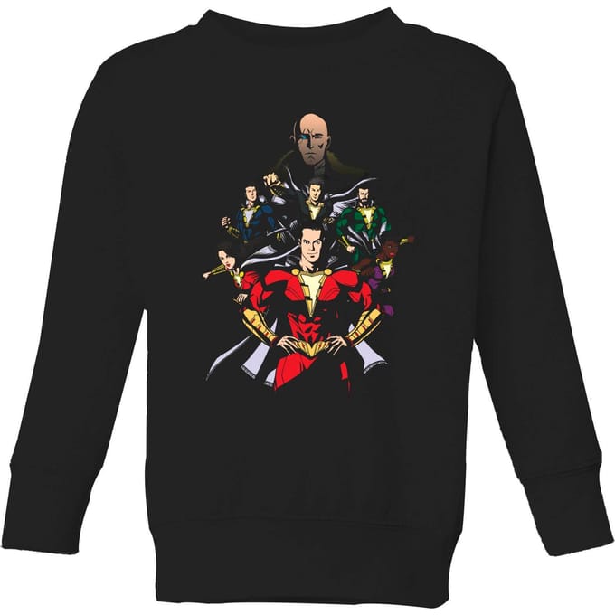 Shazam! Team Up kindertrui - Zwart - 122/128 (7-8 jaar)
