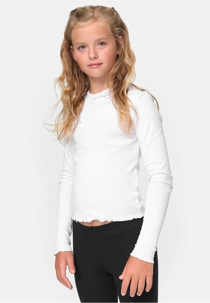 Urban Classics - Short Rib 3 Pack Kinder Longsleeve shirt - Kids 158/164 - Wit/Roze