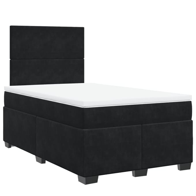 vidaXL - Boxspring - met - matras - fluweel - zwart - 120x190 - cm