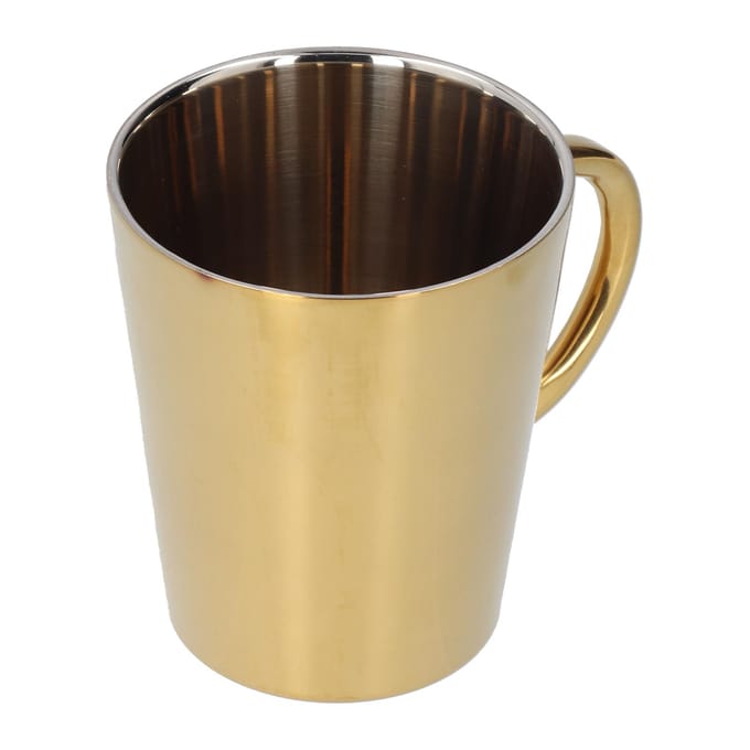 300ml Waterbeker met Handvat 304 Roestvrij Staal Warmte-isolatie Koffiemok voor Kantoor ThuisGoud goud