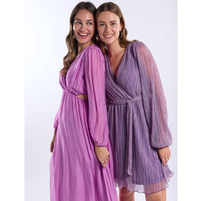 Freebird F-wv-silk-vis-26-1 Dames - Jurk - Paars - Maat S