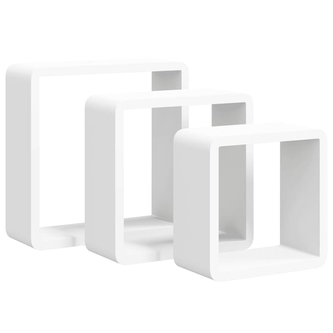 vidaXL - Wandschappen - kubus - 3 - st - MDF - wit