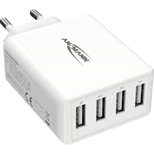 Ansmann HomeCharger HC430 USB-oplader 30 W 4x USB-A Wit Binnen