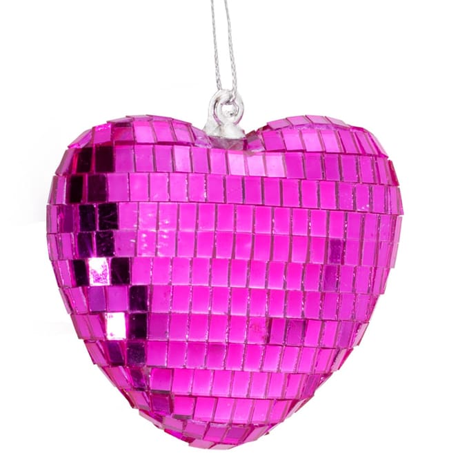 HomeBound by KY | Kersthanger Disco Hart fuchsia | kersthanger | feestdecoratie | disco hart