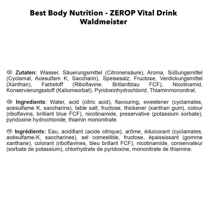 Best Body Nutrition Low Carb Vital Drink - 1000 ml - Woodruff