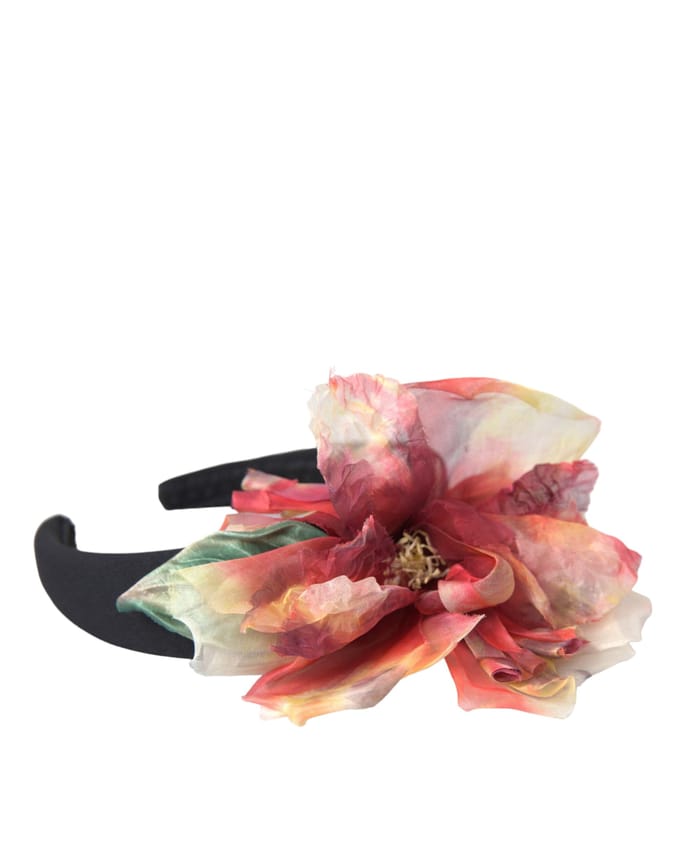 Roze Zijden Bloemen Zwarte Tiara Vrouwen Haarband Diadeem