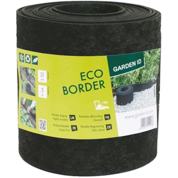 ECO rubber gazonafboording - 5 m × 20 cm