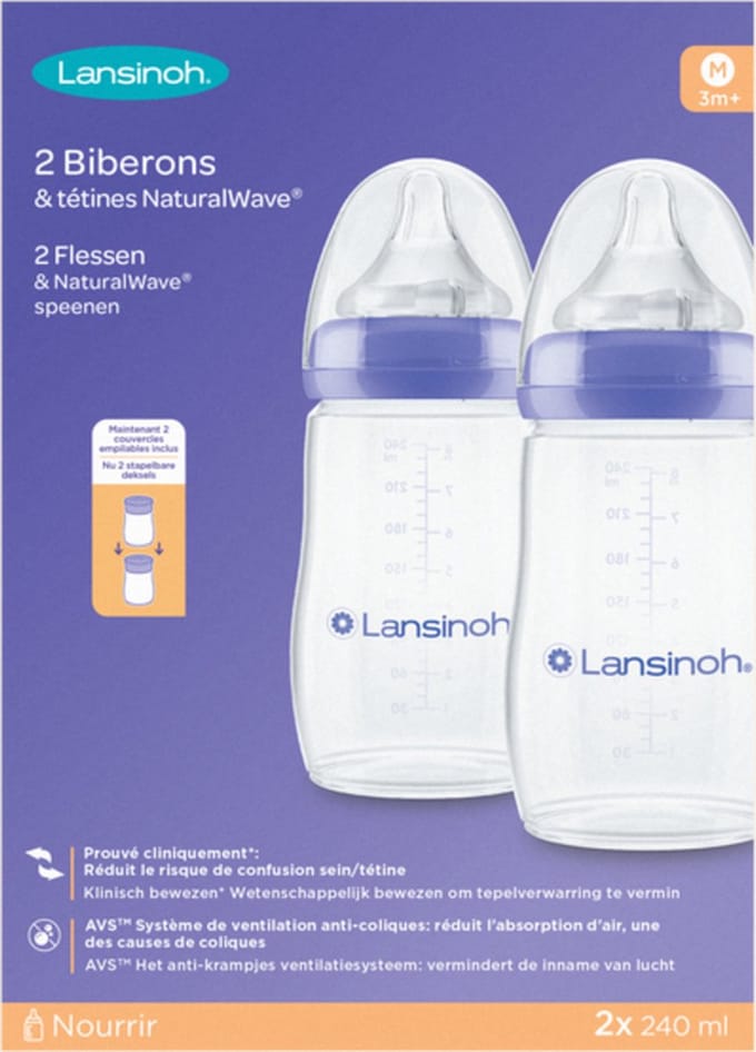 Lansinoh mOmma Zuigflessen met speen 2 x 240 ml