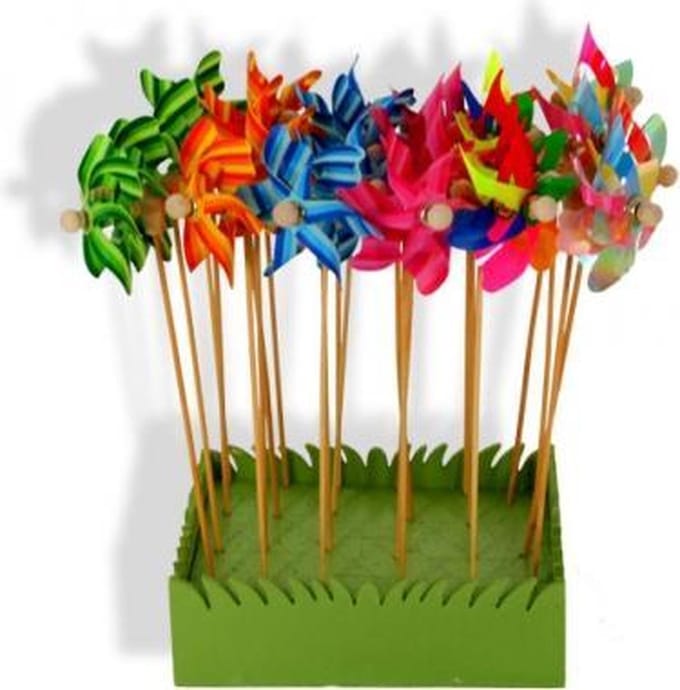 Small Foot - Windmill with Wooden Stick 28cm 24 pcs.