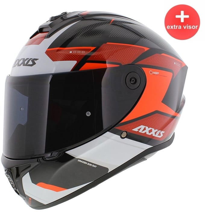 Axxis Draken S helm Sunray glans zwart wit rood