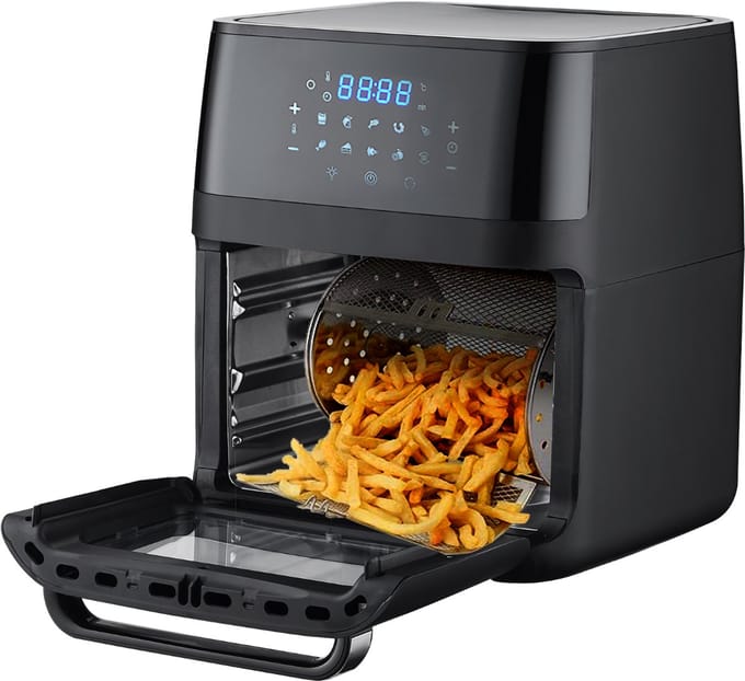 Hetelucht Friteuse/oven Airfryer XXL 1800W met Draaispit