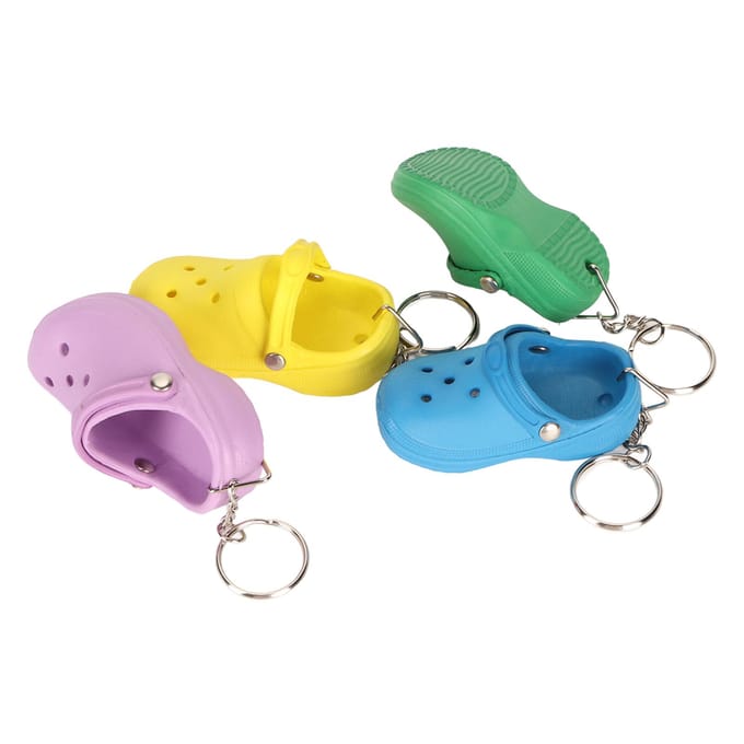 Mini Porte-clés Chaussure à Trous Décoratif Léger Réutilisable Porte-clés Mignon Pantoufle pour Sac Sac à Dos Voiture blue