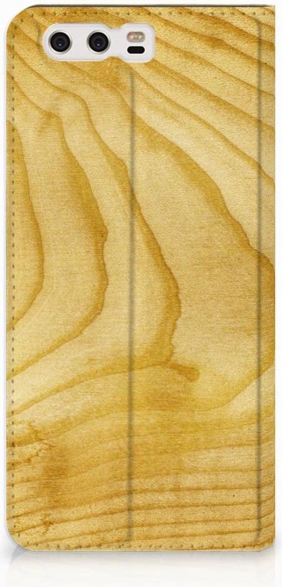 Huawei P10 Plus Book Wallet Case Licht Hout