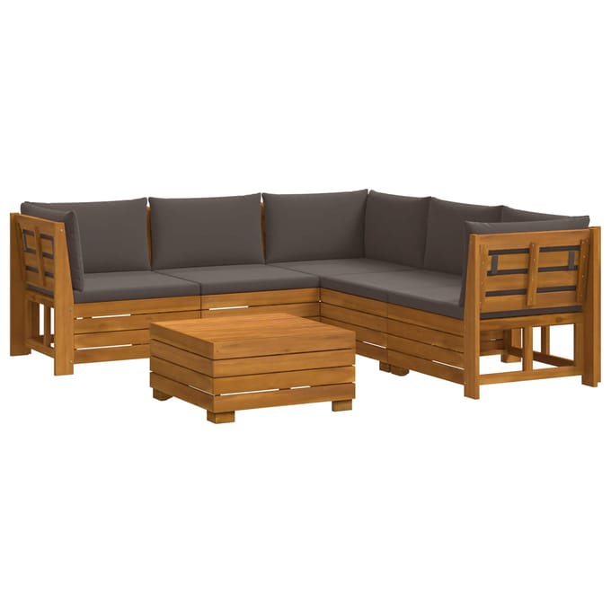 vidaXL - 6 - st - Buiten - bank - set - Massief - Acacia - Hout - Bruin