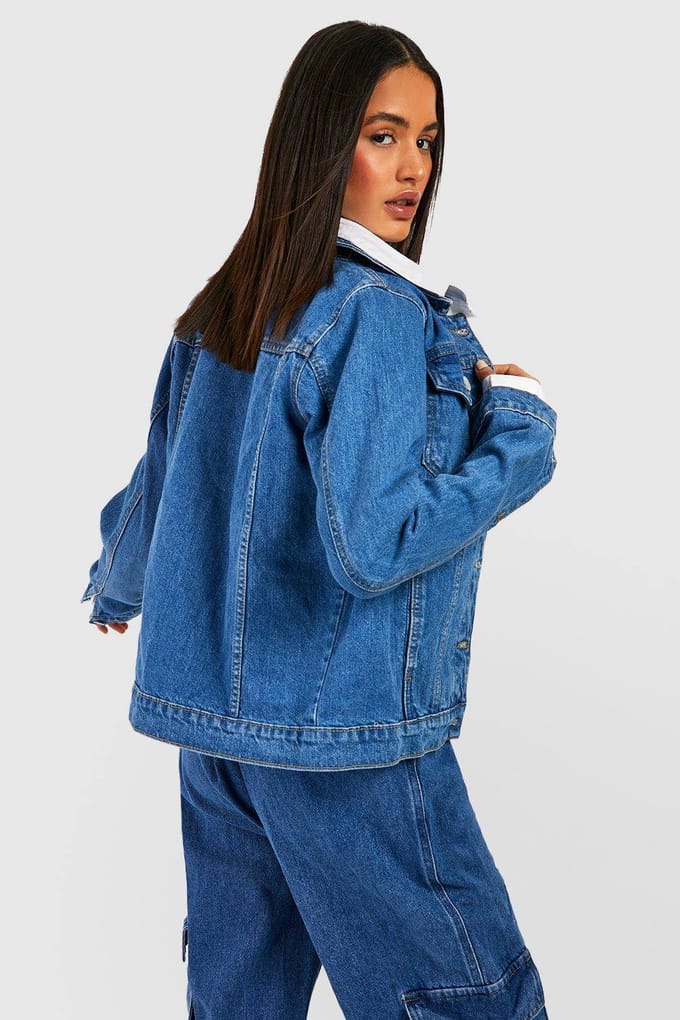 boohoo Dames Denim Western Jas | Medium Blauw | Maat: 34
