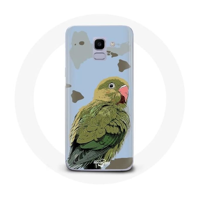 Hoesje voor Samsung Galaxy J6 2018 Parkieten Vogels groen groen