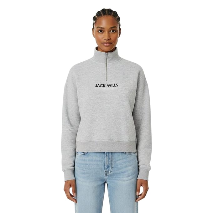 Jack Wills Dames/Dames Honeylane Sweatshirt met halve rits (Grijze Mergel)