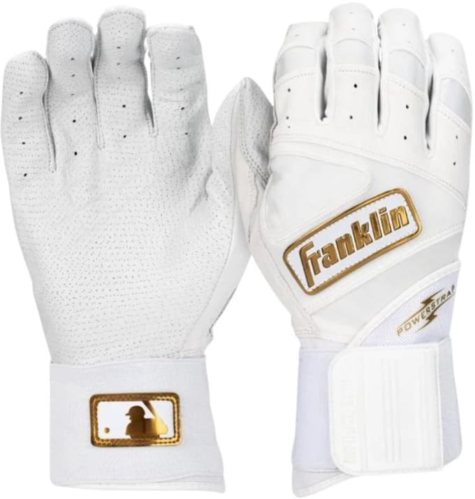 Franklin Honkbal/Softbal Slaghandschoenen Volwassenen| Maat M Kleur White/Gold