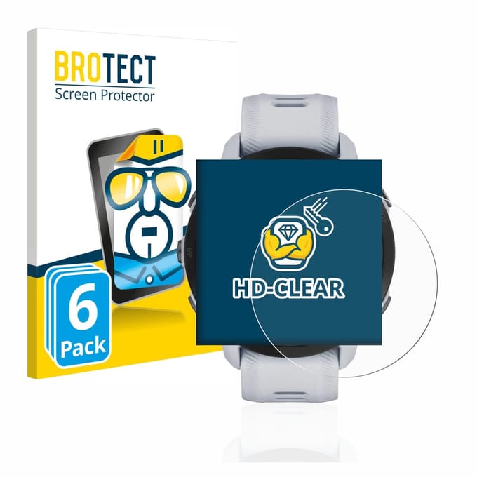 BROTECT - Screenprotector voor Garmin Forerunner 955 - Folie Beschermfolie transparant 6 Stuks