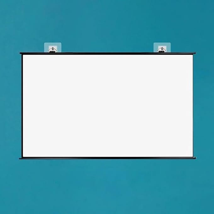 Projectiescherm Handmatig - Rol-scherm Uitklapbaar - Films Kijken - Mat Wit Diffuus - 40 inch - Wit