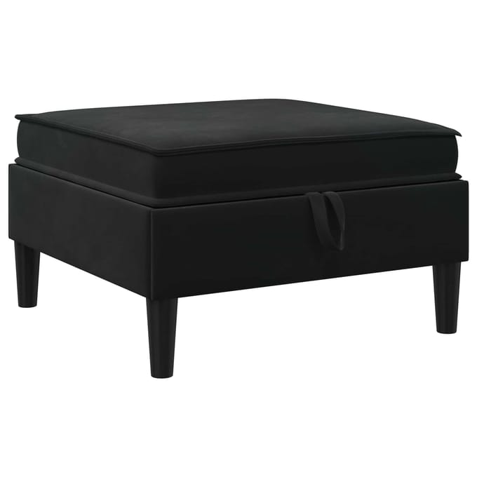 vidaXL - Sofa - Kruk - met - Opbergruimte - Zwart - Fluweel