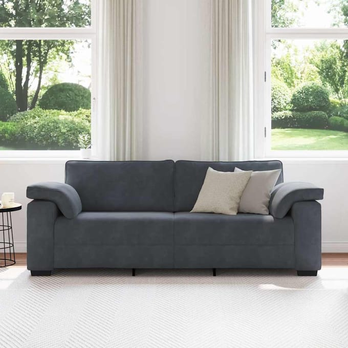 vidaXL - 3-zitsbank - 220x77x82 - cm - fluweel - donkergrijs
