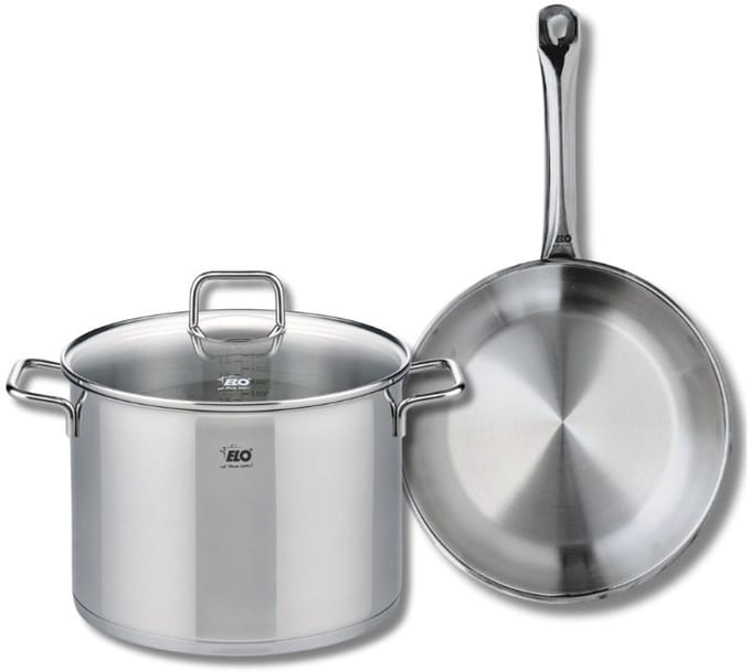 Set van 1 Koekenpan 28 cm en 1 braadpan 26 cm Elo Profi Citrin
