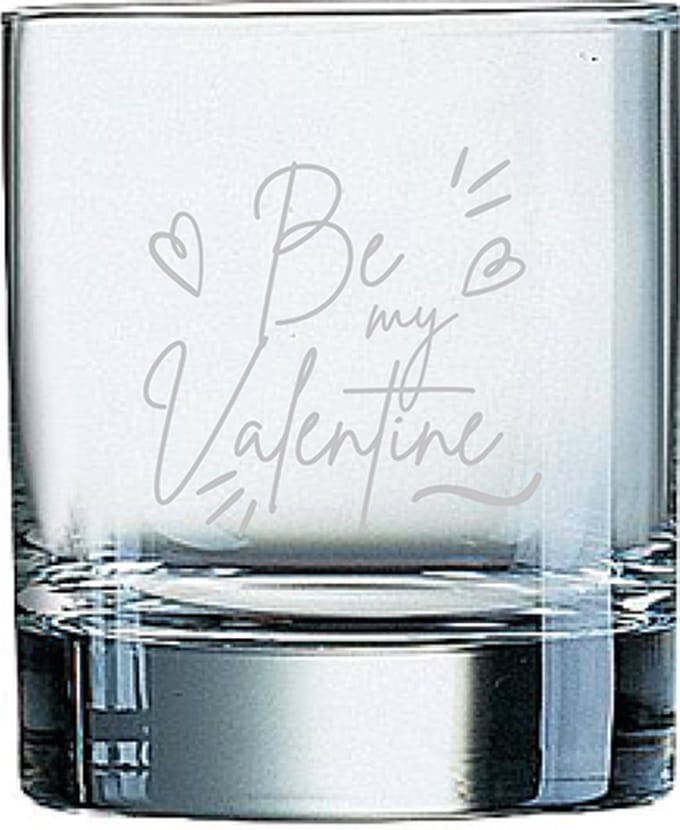 Gegraveerde Whiskeyglas 20cl Be my valentine