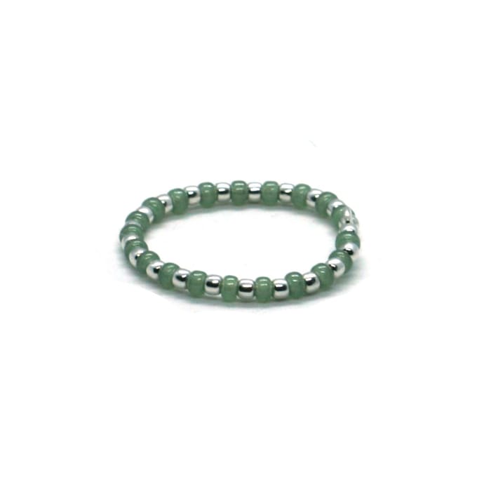 Heaven Eleven - dames - ring - 925 zilver - fijn - groen - 1.5mm - one size fits all