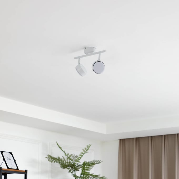 Lindby - buitenspot - 2lichts - IJzer, kunststof, glas - H: 16.9 cm - GX53 - wit mat