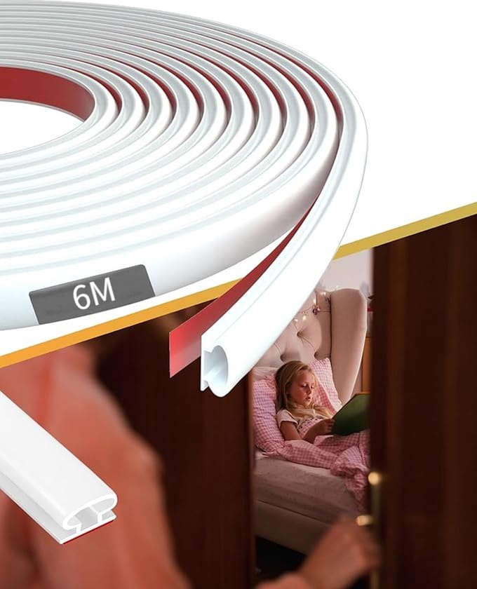 6M - Afdichtstrip - Kitstrip - 10*6mm - wit - deurramen frame tochtstopper afdichtingsstrip - Deur Weerstrips - TPE