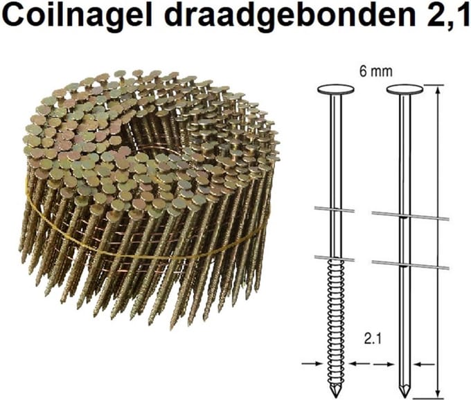 Dutack Fasteners Coilnagel 2,1x50mm ring draadgebonden verzinkt ring