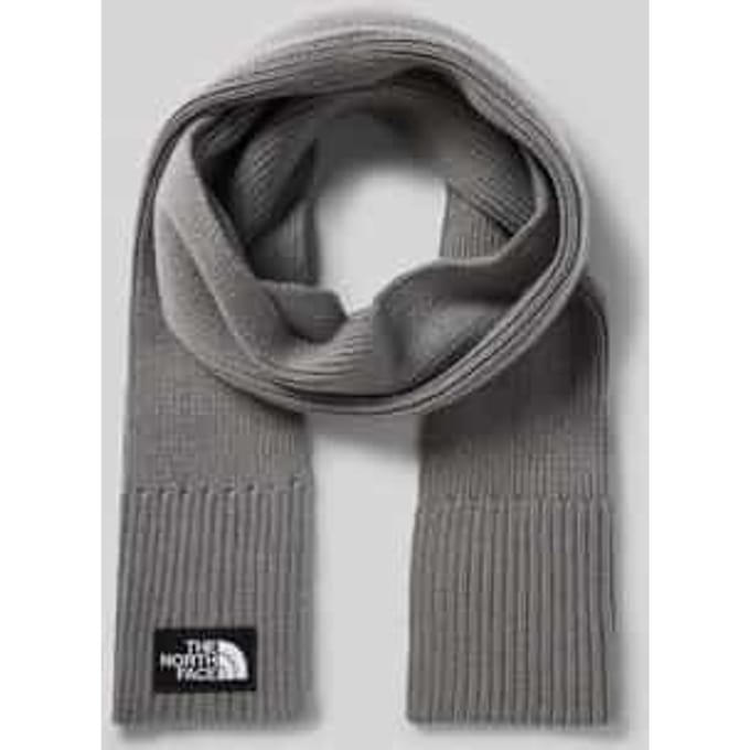 Sjaal in tricotlook met logopatch