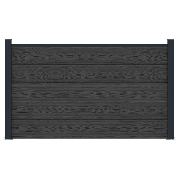 vidaXL - Hekset - 180 - x - 105 - cm - WPC - en - Aluminium - Zwart