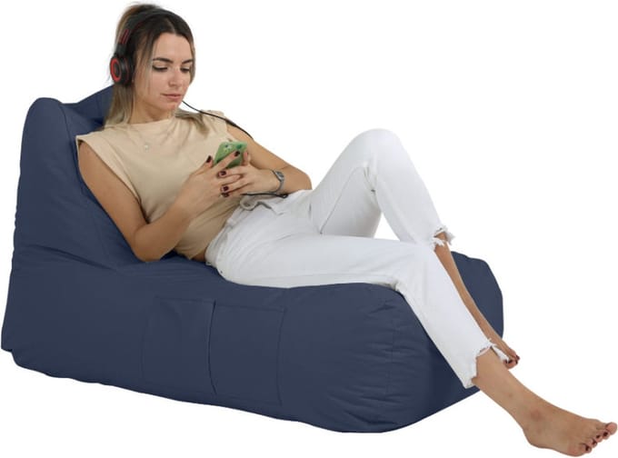 Xoft Living - Zitzak Lounge - Donker Blauw - Volwassenen & Kinderen