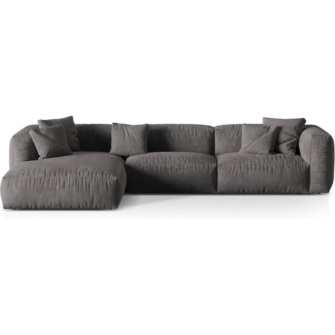 3-zits hoekbank Martina links velvet | Micadoni