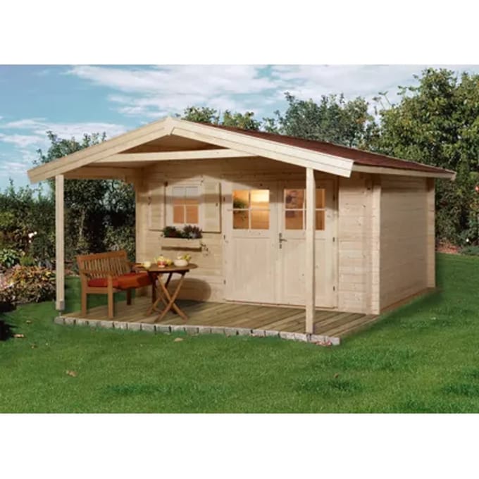 Weka Tuinhuis Met Overkapping 136 Type A Gr2 380x380cm