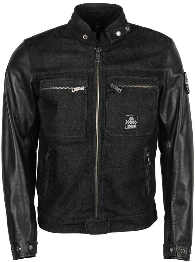 Helstons Winston Canvas Cotton Leren Jas Zwart Zwart - Jas