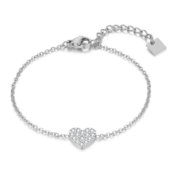 Twice As Nice Armband in edelstaal, hart 16cm+3cm
