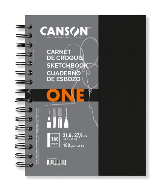Schetsboek Canson Art Book One spiraalgebonden 80vel 100gr 216x279mm wit