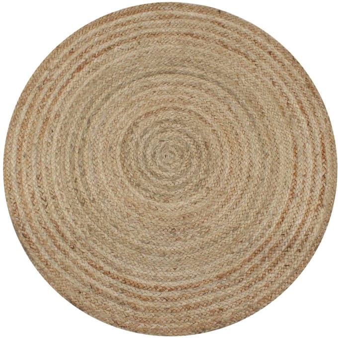vidaXL - Tapijt - rond - 150 - cm - gevlochten - jute
