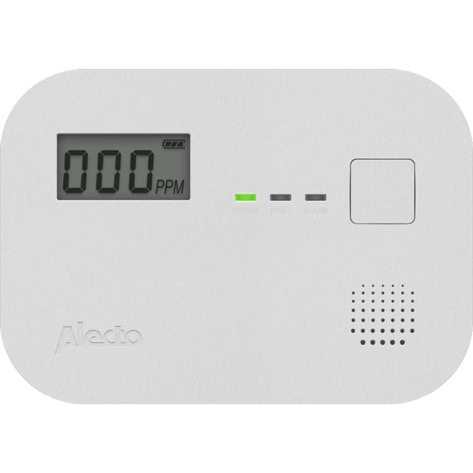 Alecto COA3910 Koolmonoxidemelder met display - 10 jaar sensor - Voldoet aan Europese norm EN50291 - Wit