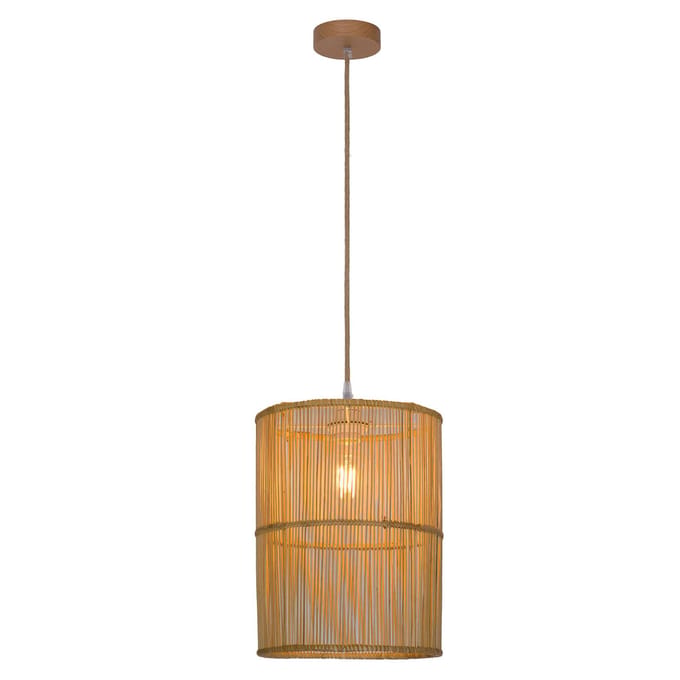 Viokef Hanglamp Anteo van rotan, cilindrisch